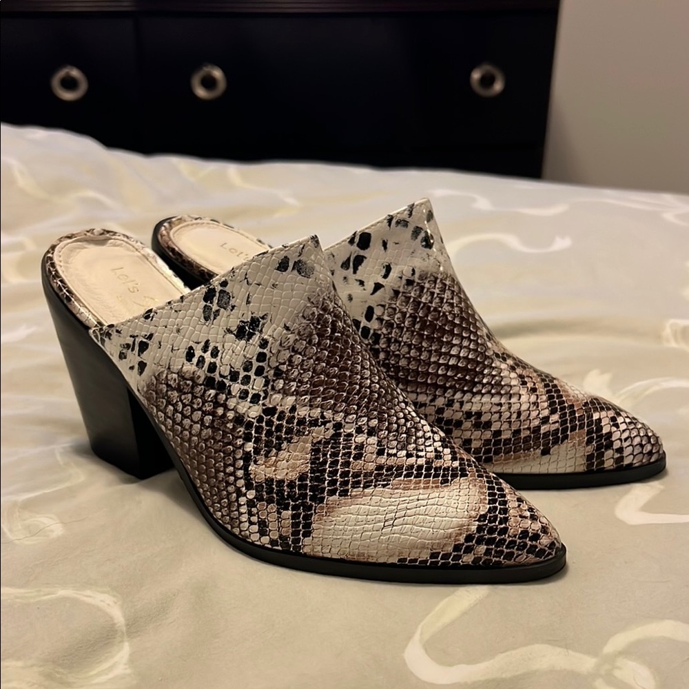 Faux Snakeskin Clogs